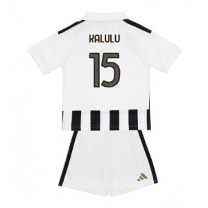 Juventus Pierre Kalulu #15 Jalkapallovaatteet Lasten Kotipeliasu 2026-27 Lyhythihainen (+ Lyhyet housut)